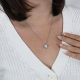 Coffret Pomme Rouge Avec Rose Eternelle Et Collier