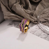 Bague géométrique en émail