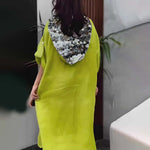 Robe à capuche à paillettes en écailles de poisson