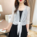 Cardigan scintillant en tissu fin de soie