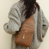 Sac ceinture décontracté à fermeture éclair pour femme