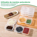 Récipients à encas à double compartiment avec couvercles