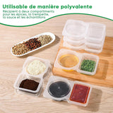 Récipients à encas à double compartiment avec couvercles