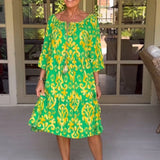 Robe à manches amples avec imprimé