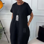 Robe simple à manches courtes avec impression de lettres