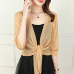 Cardigan scintillant en tissu fin de soie