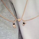 Collier Couple Spaceman Pendentif aimanté