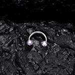 Bague en zircone en forme de fer à cheval avec barres filetées pour piercings