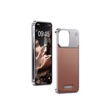 Etui de téléphone en cuir et métal