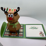 Carte de Noël 3D Pop Up Renne Bonhomme de neige