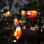 Lumières Solaires pour Arbres Ensemble de 5 Oiseaux en Résine