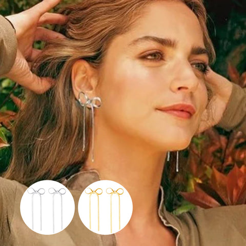 Boucles d'oreilles longues avec nœud