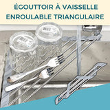 Égouttoir à vaisselle triangulaire enroulable