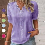 Chemise Elégante en Dentelle à col en V