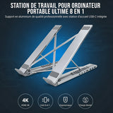 Station d’accueil USB-C 8-en-1 pour ordinateur portable
