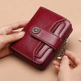 Mini porte-monnaie compact à deux volets pour femmes avec blocage RFID