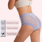 Slip moulant taille haute en soie glacée sans couture