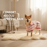Peignoir de bain de luxe en microfibre pour chien