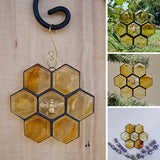 Ornement d’abeille en vitrail ou attrape-soleil