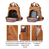 Sac à bandoulière antivol en cuir PU