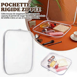 Pochette rigide à double fermeture zippée