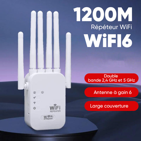 Amplificateur WiFi 6 antennes amélioré 1200 Mbps