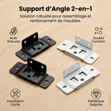 Équerres d’angle en fer 2-en-1 à double boucle