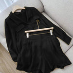 T-shirt et short boutonnés oversize deux pièces pour femme