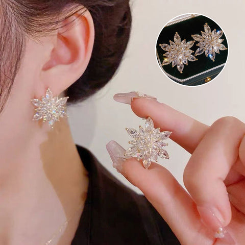 Boucles d'oreilles de luxe en forme de tournesol