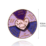 Broche en forme de roue tournante