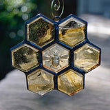 Ornement d’abeille en vitrail ou attrape-soleil