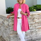 Vestes chemises longues unies en coton