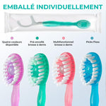 Mini brosse à dents 5 en 1 (dentifrice + fil dentaire + curette + gratte-langue) Set de voyage portable
