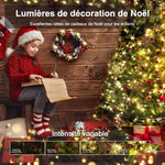 Guirlande LED de Noël étanche avec télécommande à 8 modes