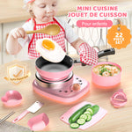 Jeu de Cuisine Miniature Réel pour Enfants - Ensemble de 22 Pièces