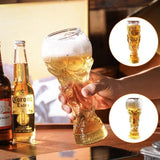 Verre à bière style trophée de football