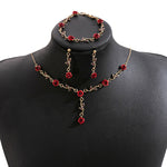 Ensemble de bijoux élégant avec collier et boucles d'oreilles en forme de fleur de rose