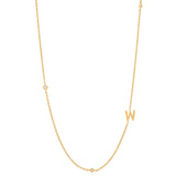 Collier à diamants avec lunette pour les initiales