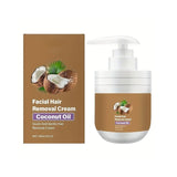 Crème dépilatoire douce à l'huile de coco pour le visage