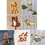 Broche avec Motif Animal en Bois (Clip de Chandail)