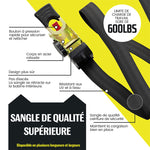 Sangles d'arrimage à cliquet rétractables