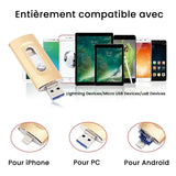Clé USB haute capacité 3 en 1 avec sécurité par empreinte digitale