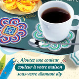 🌸Dessous de verre en forme de diamant (Mandala)