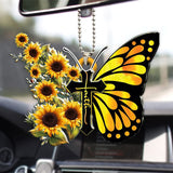 Pendentif Croix Papillon Coloré Unique