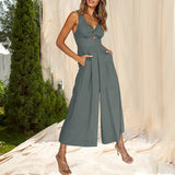 Combinaisons à encolure en V avec découpes et jambes larges