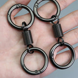Porte-clés double anneau à ressort nordique rétro