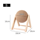 Griffoir Chat en Bois Massif avec Boule à Rouler Sisal