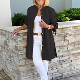 Vestes chemises longues unies en coton