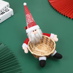 Figurine mignonne pour personnes âgées, panier à bonbons, pomme, ornement en bambou