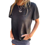 T-shirt à manches courtes avec feuille d'or